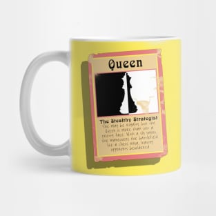 The Stealthy Strategist Chess Queen Trading Card Mug